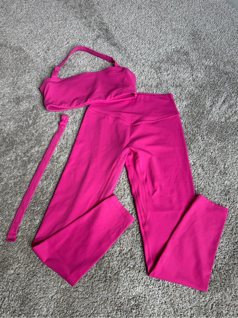 Vitality Strawberry Pink Leggings & Bra Set - Small